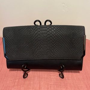 Vince Camuto Black Rattlesnake Clutch